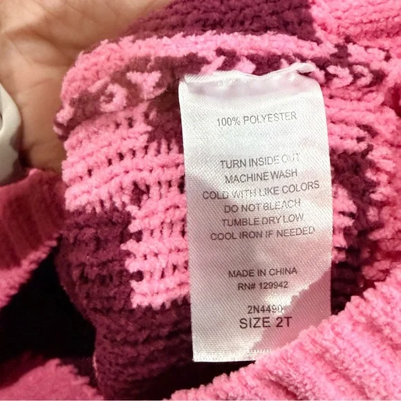 BTween Girls Pink Flower Cardigan & Ribbed Flare Pants Set Size 2T Like New - Picture 3 of 10